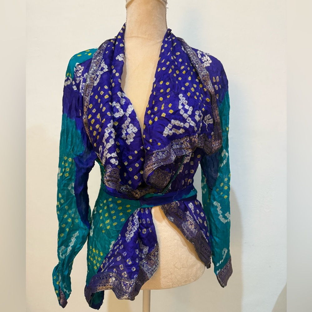 Y2K Indian vintage silk top